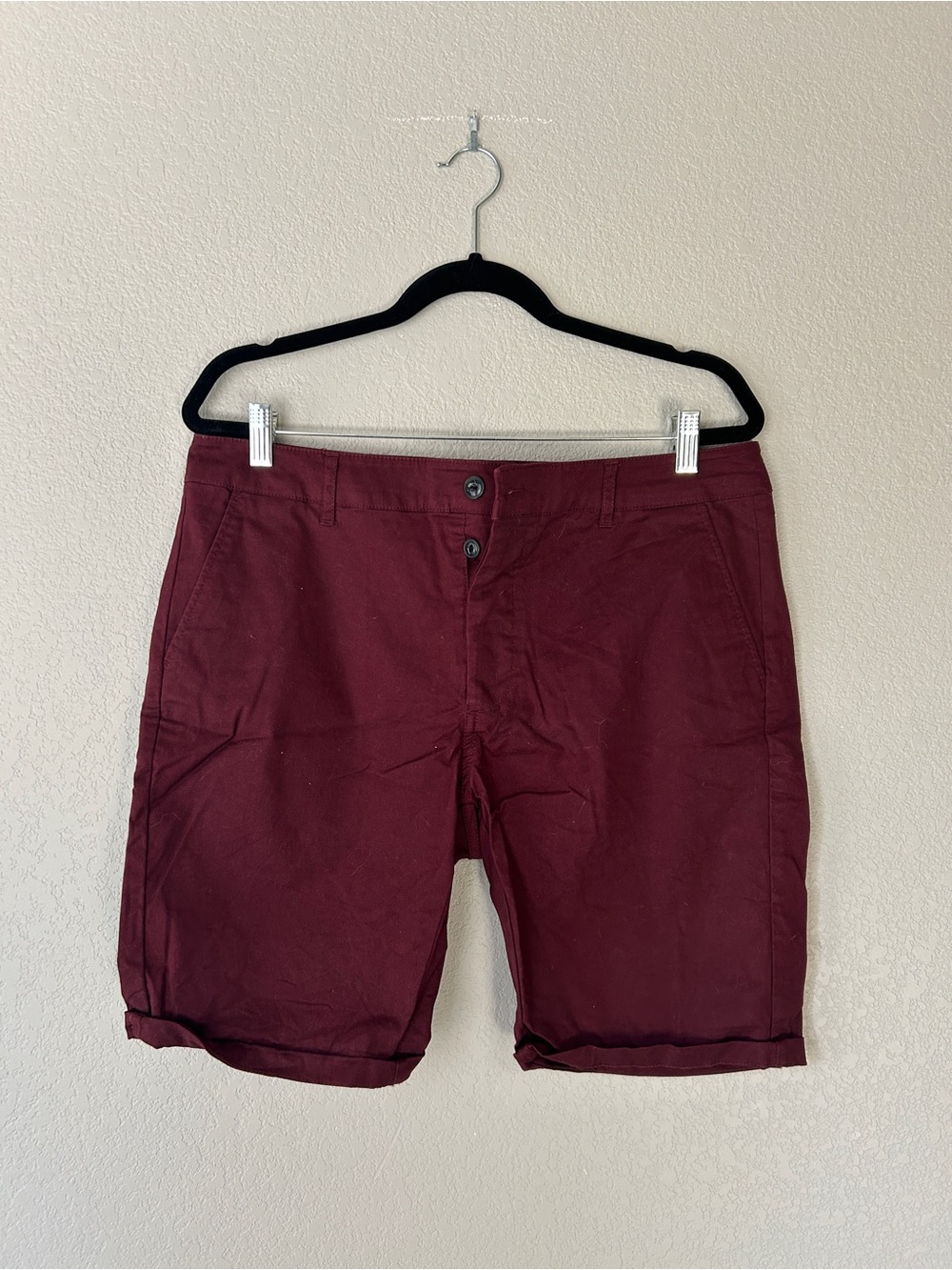 ASOS Men's Wine Red Flat Front Shorts | Waist 34